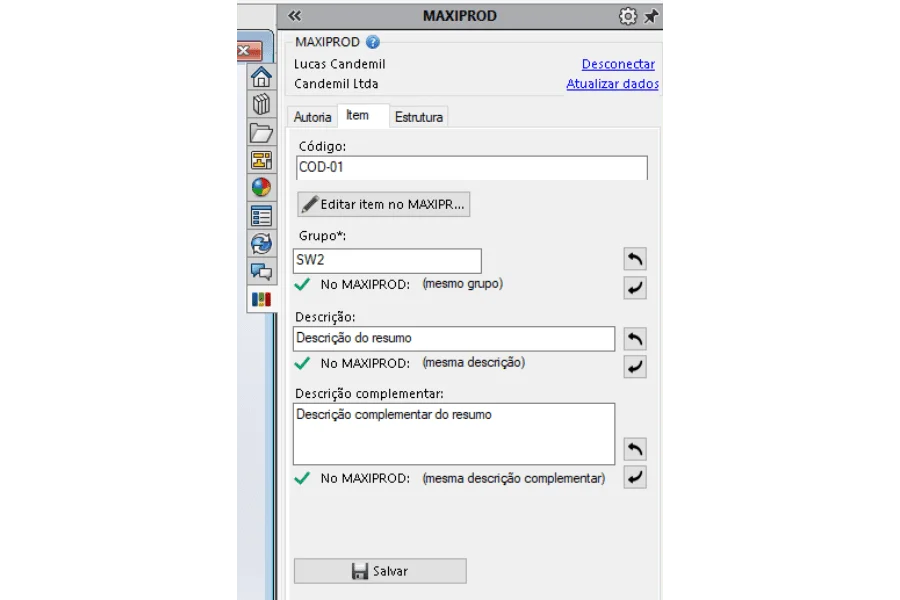integração com CAD funcionalidade engenharia