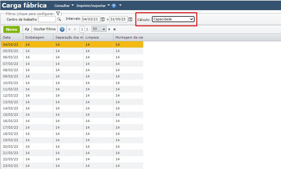 grade de carga fábrica