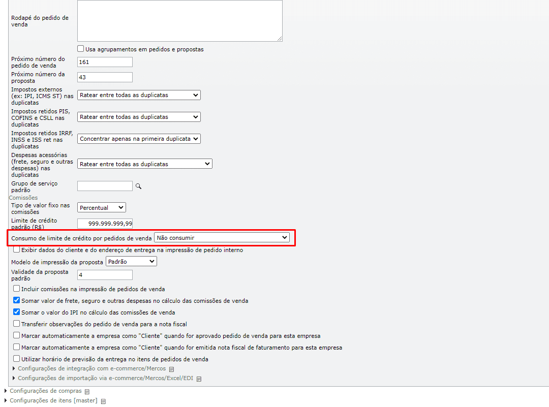 limite de crédito - não consumir