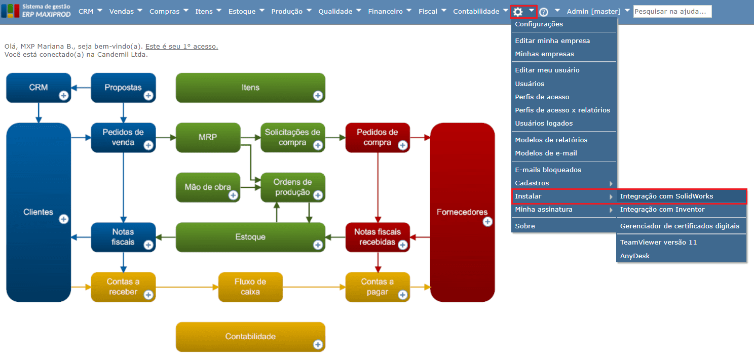 instalar Integração com SolidWorks