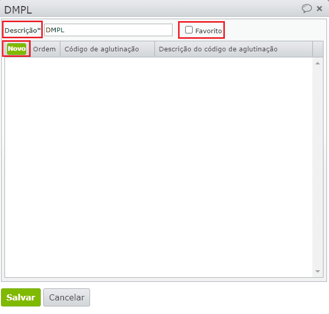 como criar uma nova DMPL