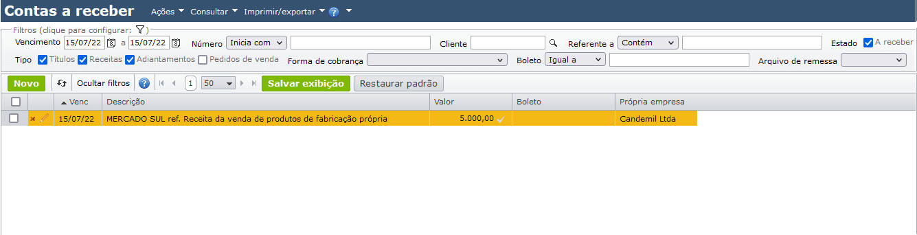 tela contas a receber 4