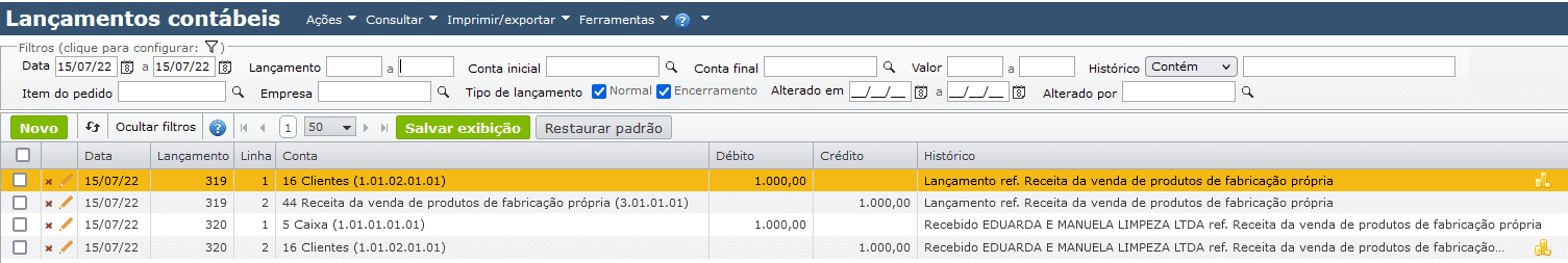 lançamentos contábeis 2