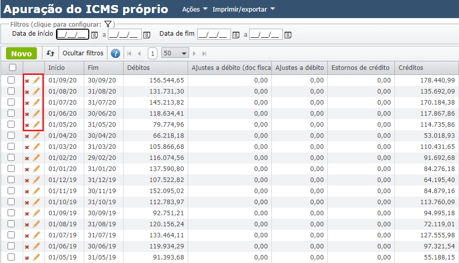 Apuração de ICMS e IPI - Maxiprod