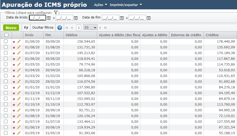 Apuração de ICMS e IPI - Maxiprod