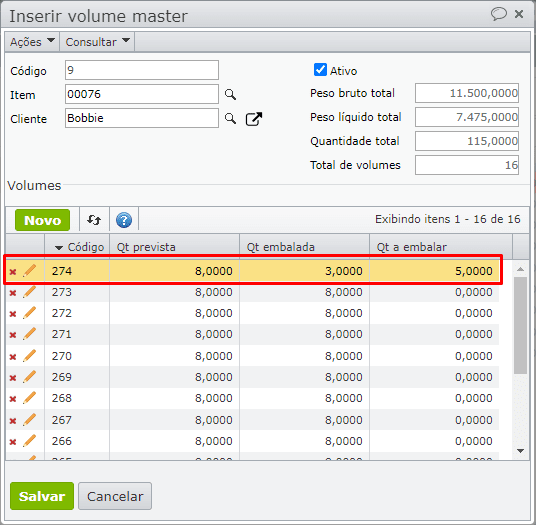 tela editar volumes master 4