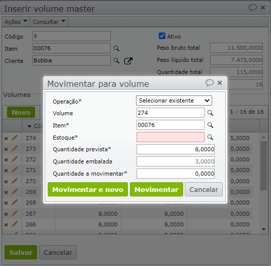 janela movimentar volumes master
