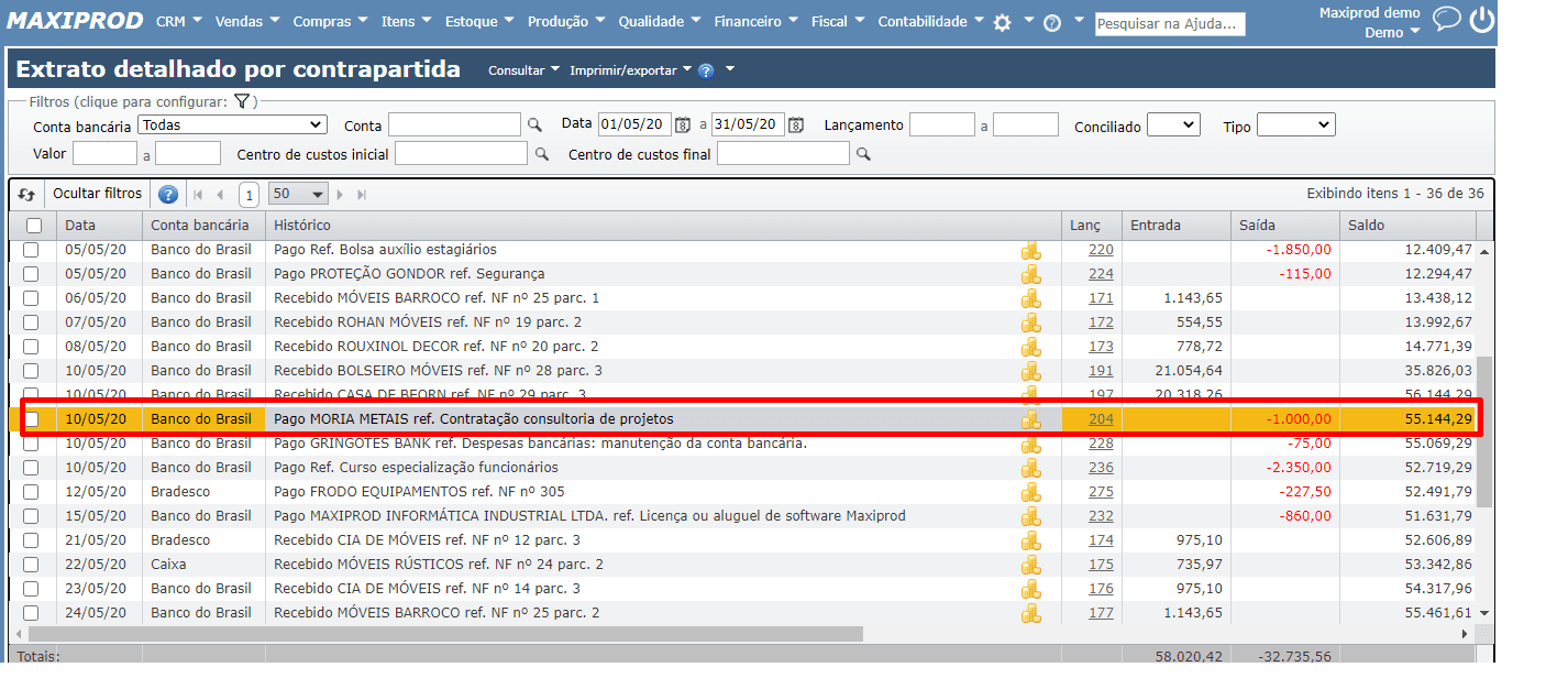 tela extrato detalhado por contrapartida 02