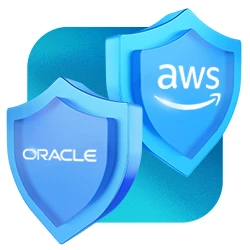 logo da Oracle e AWS ilustrando a vantagem da segurança no erp industrial