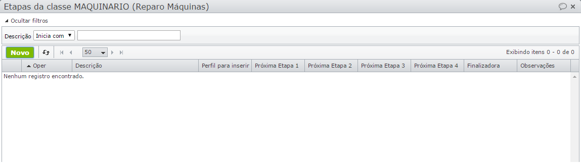 janela etapas da classe