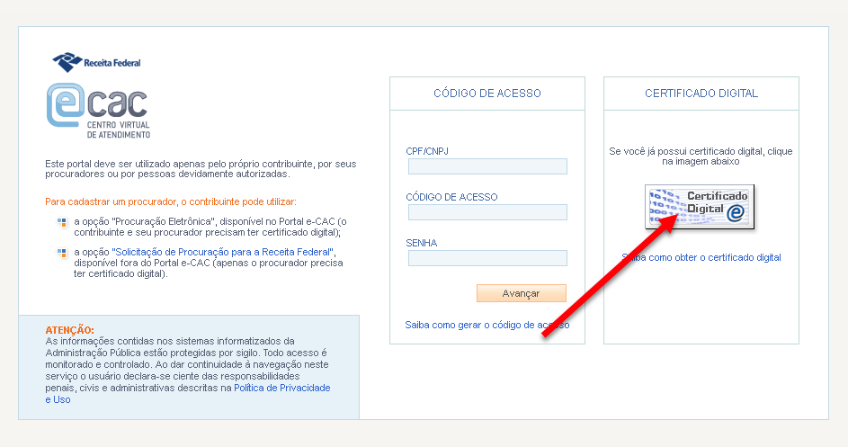 eCAC - certificado