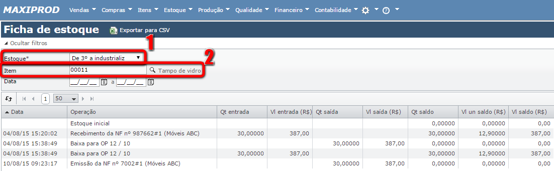 Terceirização da produção - Maxiprod