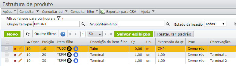tela estrutura de produto_Configurador de produtos