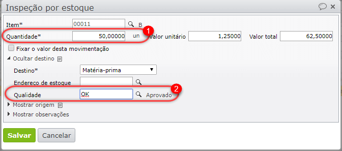 Níveis de qualidade de estoque_janela inspeção por estoque
