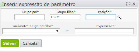 inserir expressão de parâmetro