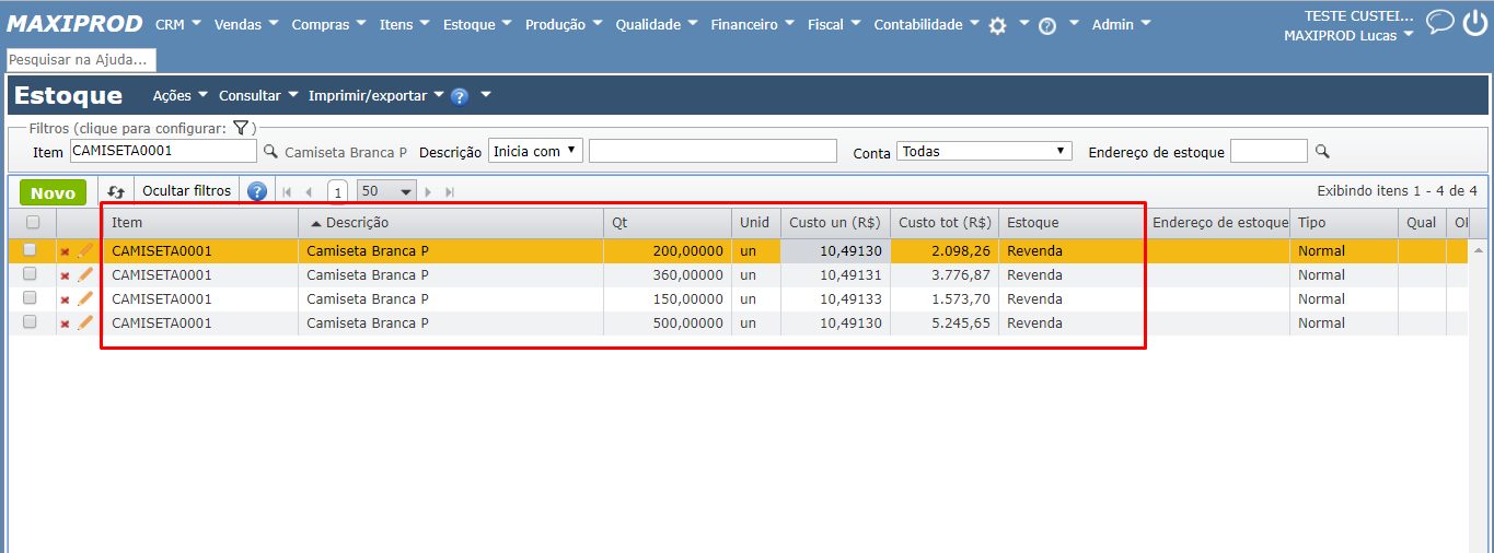 estoques das ordens de produção_custeio industrial