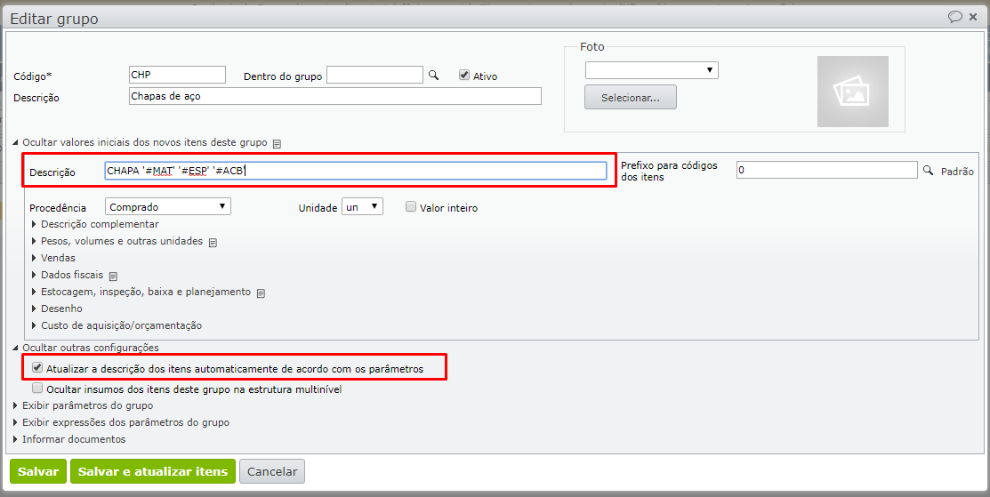 Descrição automática dos itens_editar grupo