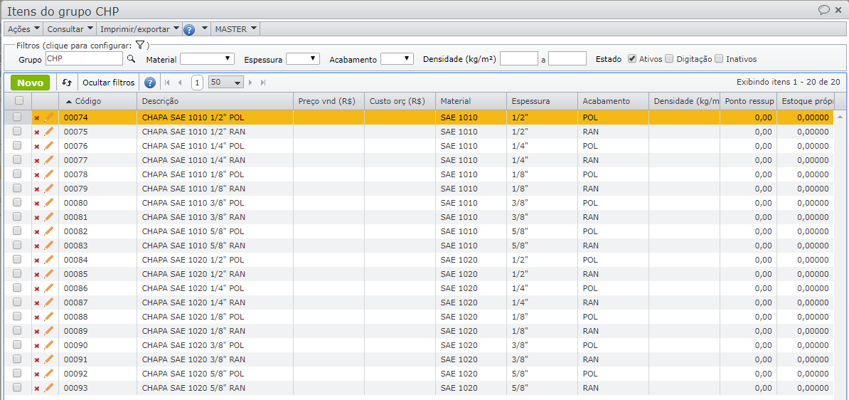 Descrição automática dos itens_itens do grupo CHP