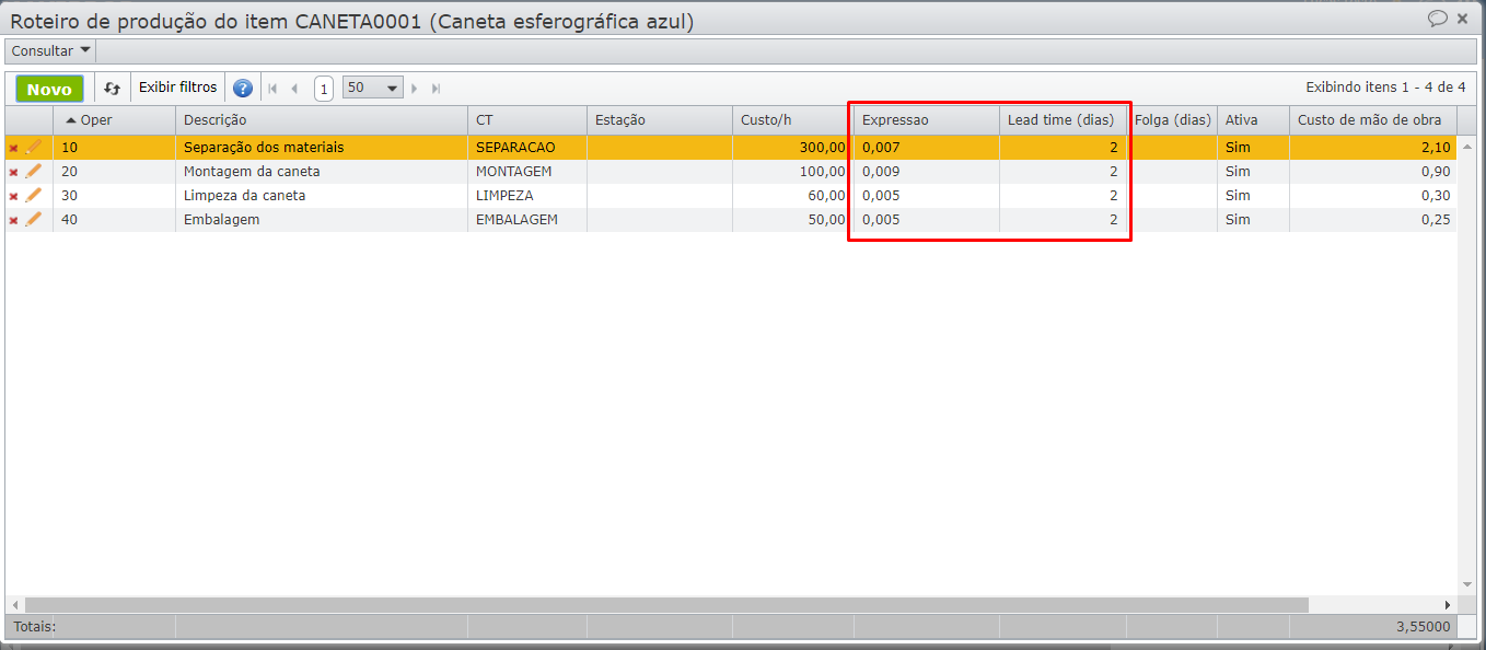 carga fábrica_roteiro de produção do item