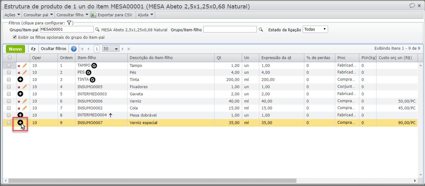 produtos com variações_estrutura de produto