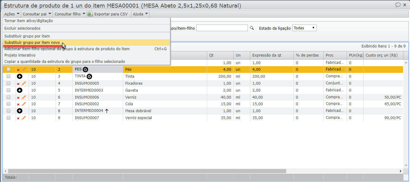 produtos com variações_substituir grupo por item