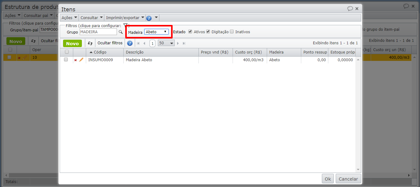 produtos com variações_tela de itens