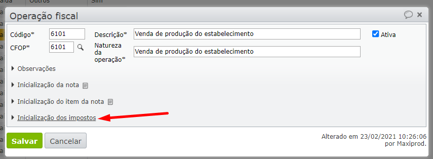 ICMS desonerado - edição da operação fiscal