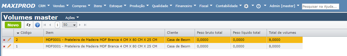 tela volumes master