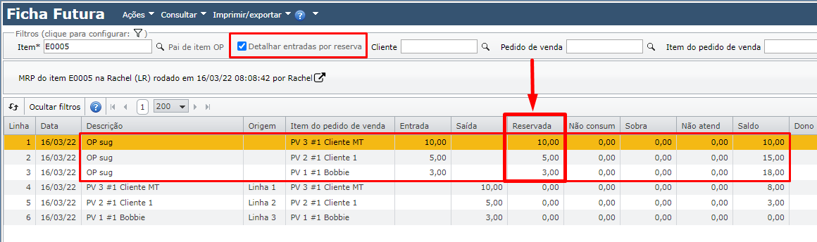 tela ficha futura exibe registros separados por reservas 2