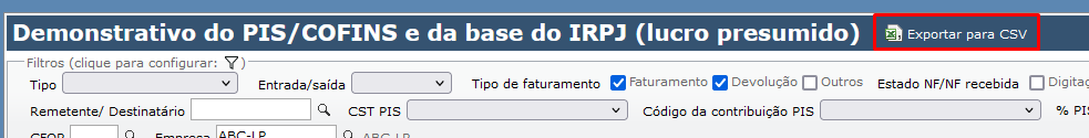 Demonstrativo do PIS/COFINS e da base do IRPJ (lucro presumido) 02