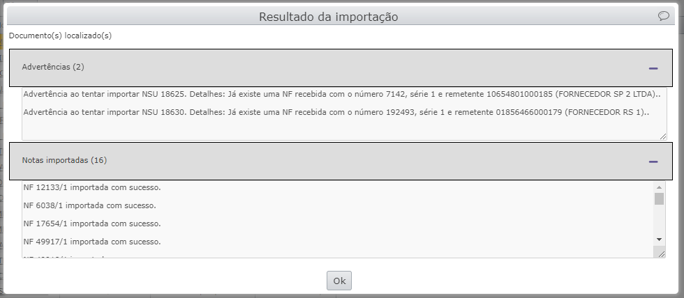 Importação do ambiente nacional pelo último NSU resultado