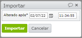 janela que solicita informação de data e hora de importação 1