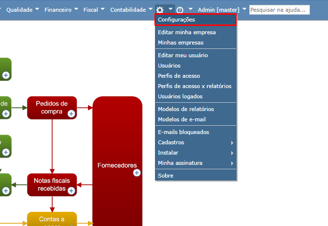 acesso configurações