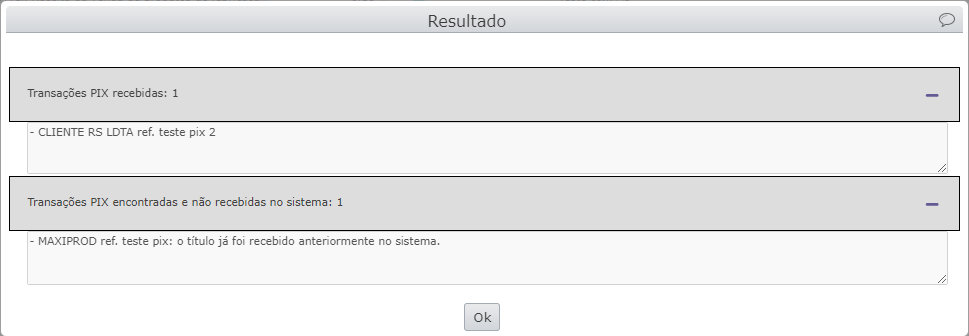 recebimento de títulos PIX